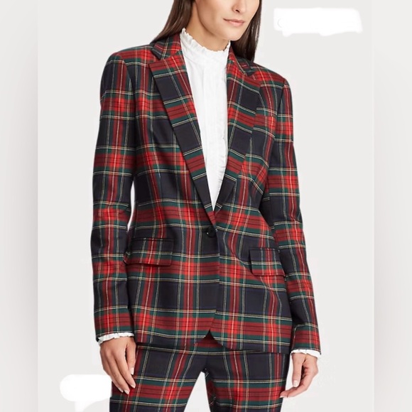 Ralph Lauren Jackets & Blazers - Ralph Lauren Women’s Polo Black Red Tartan Plaid Single-Breast Blazer NWOT 10